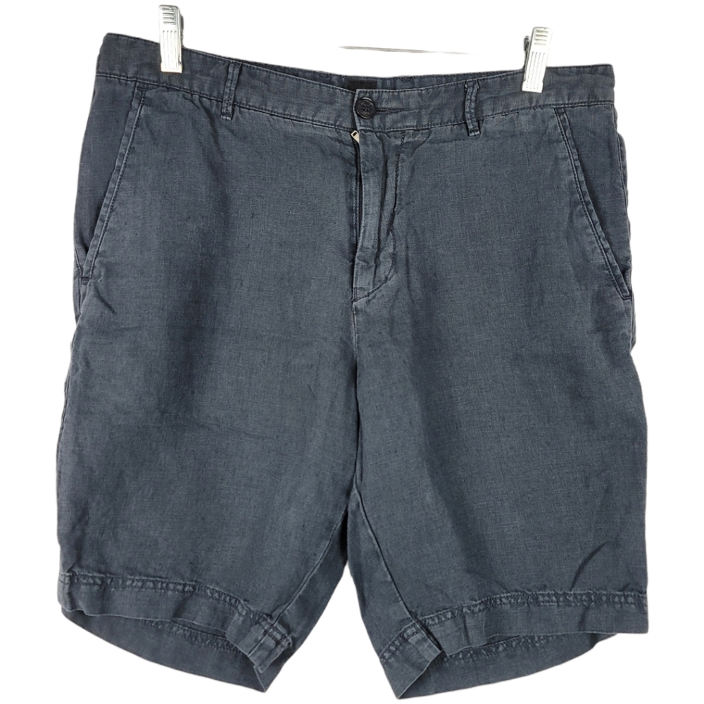 Hugo Boss Blue 100% Linen Shorts 32R